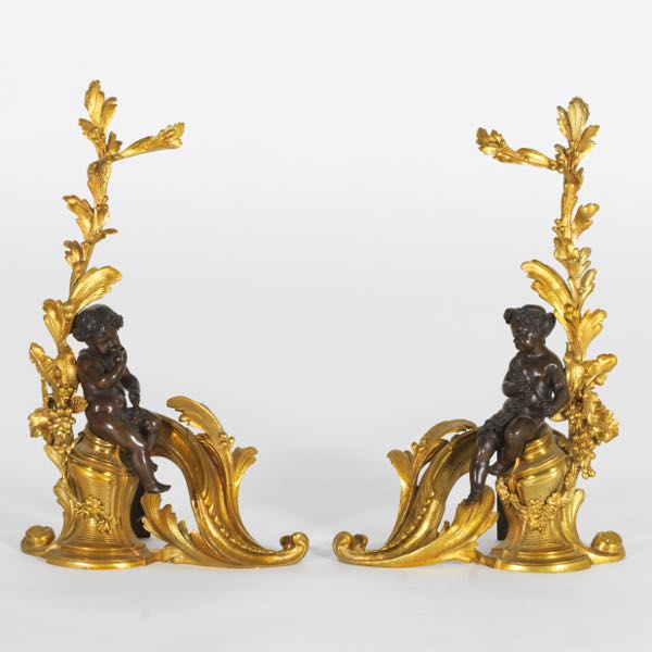 A PAIR OF FRENCH ROCOCO STYLE ORMOLU