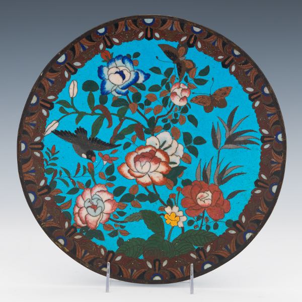 JAPANESE CLOISONNE CHARGER 1" x
