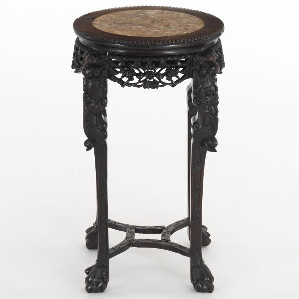CHINESE CARVED ROSEWOOD TALL OCCASIONAL