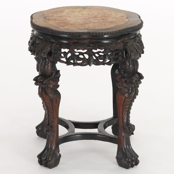 CHINESE CARVED ROSEWOOD OCCASIONAL TABLE