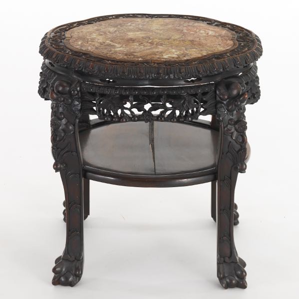 CHINESE CARVED ROSEWOOD OCCASIONAL TABLE