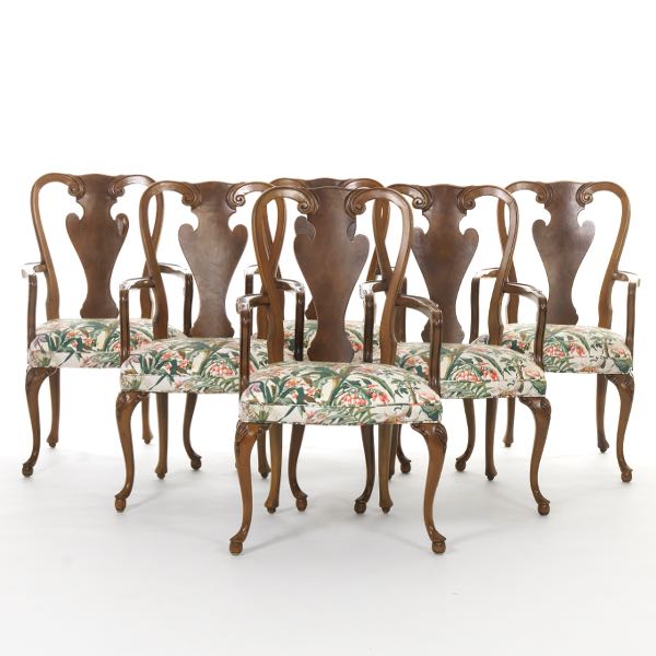 SIX WIDDICOMB QUEEN ANNE DINING ARMCHAIRS