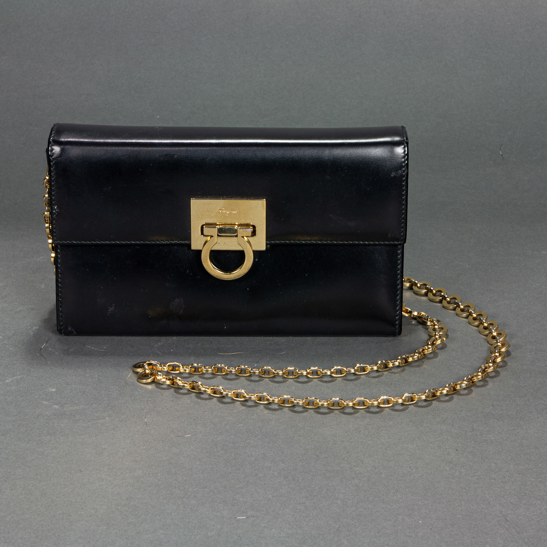 SALVATORE FERRAGAMO BLACK LEATHER