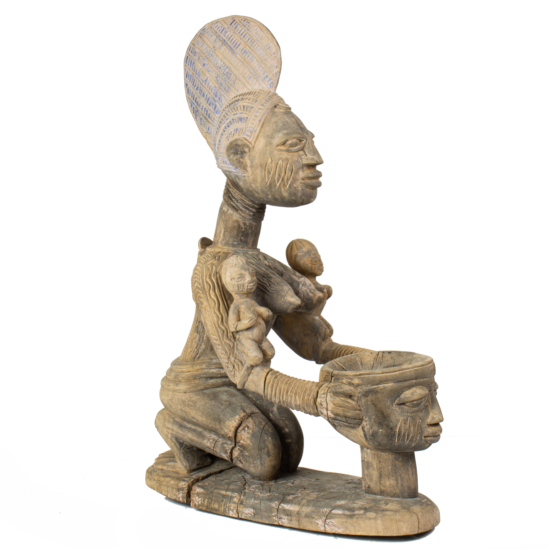 YORUBA PEOPLE KNEELING FEMALE FIGURE 3a0d72