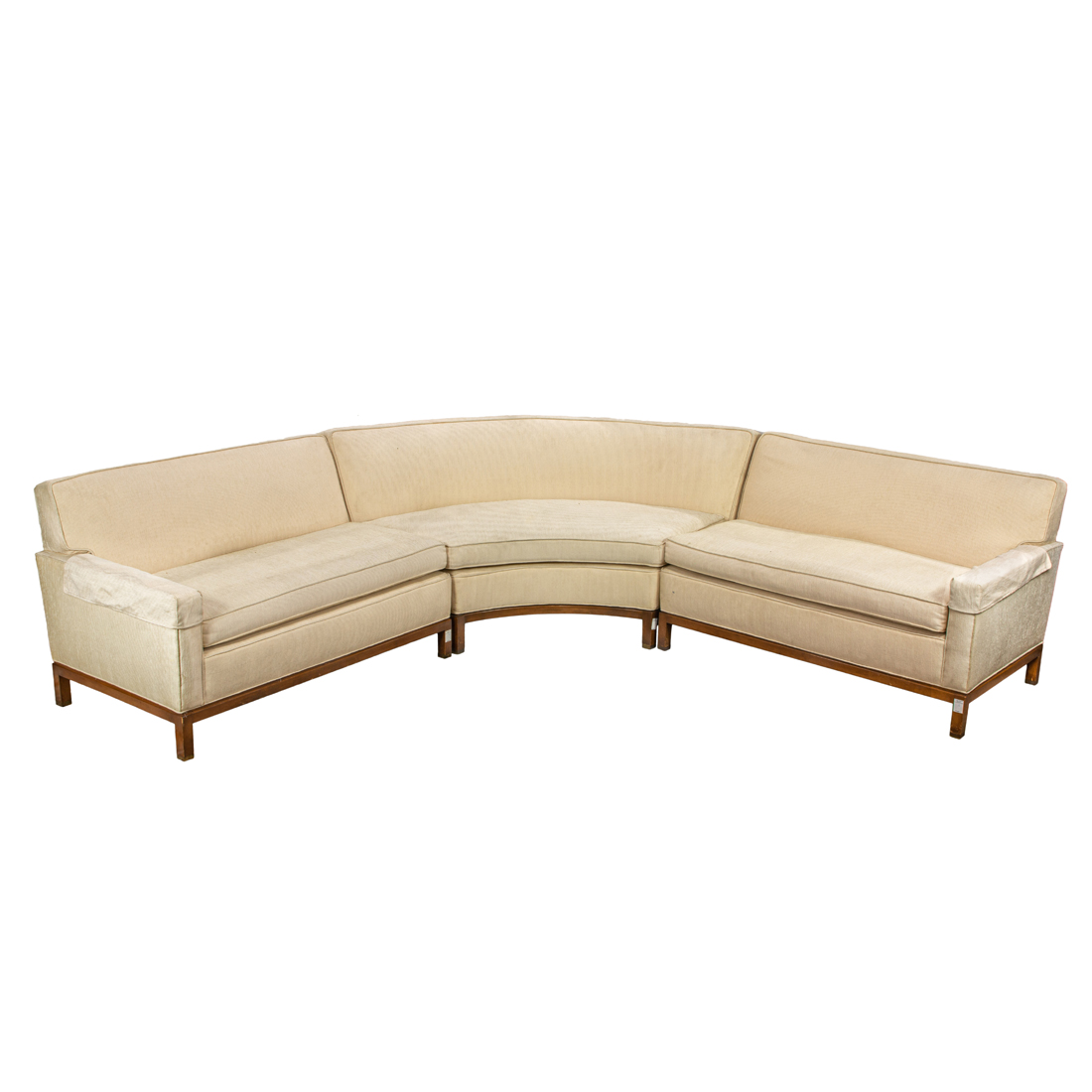 MODERN CREAM UPHOLSTERED CURVED