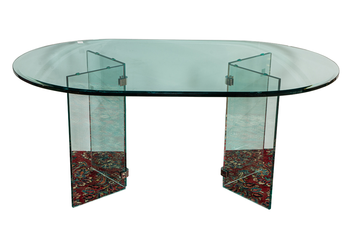 PACE STYLE GLASS TOP DINING TABLE 3a0d9a