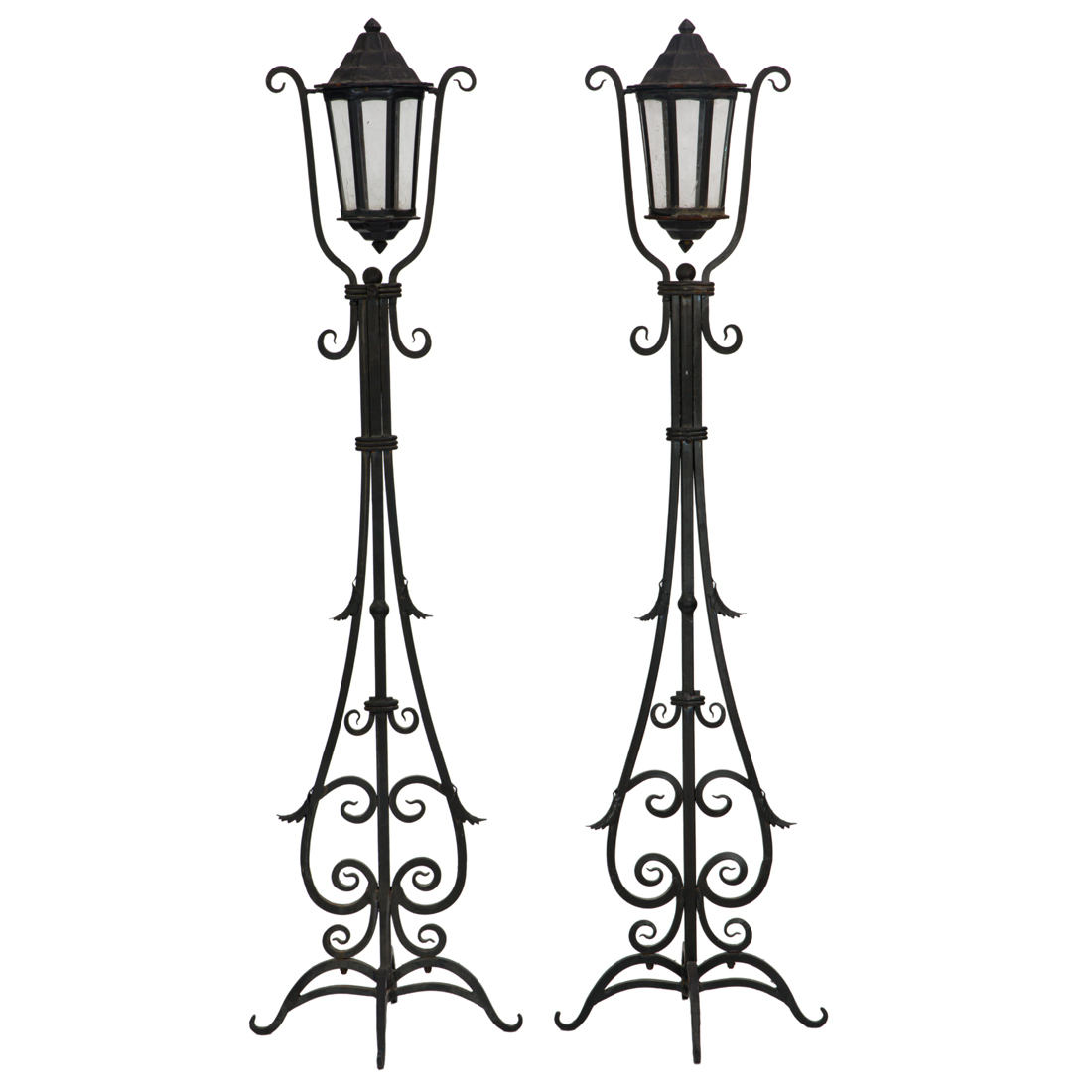 PAIR OF SPANISH REVIVAL FLOOR LAMPS