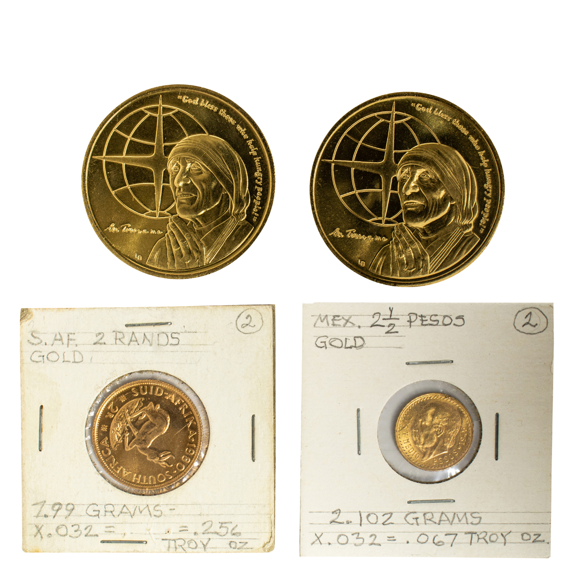 TWO FOREIGN GOLD COINS: 1945 2