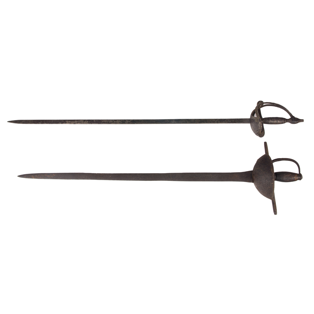 TWO EUROPEAN SWORDS WITH BASKET