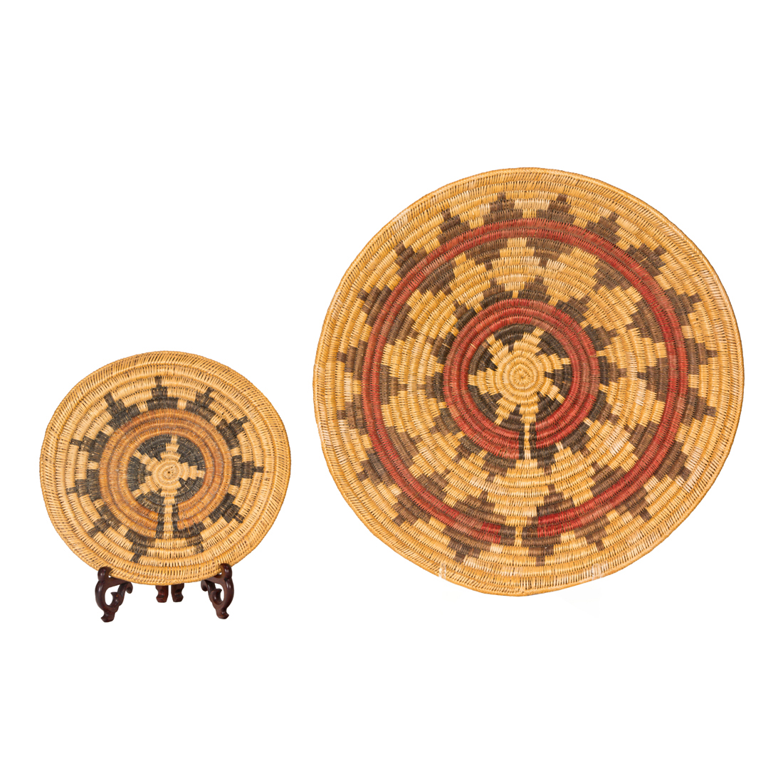 TWO LARGE NAVAJO CEREMONIAL TRAYS  3a0e4b