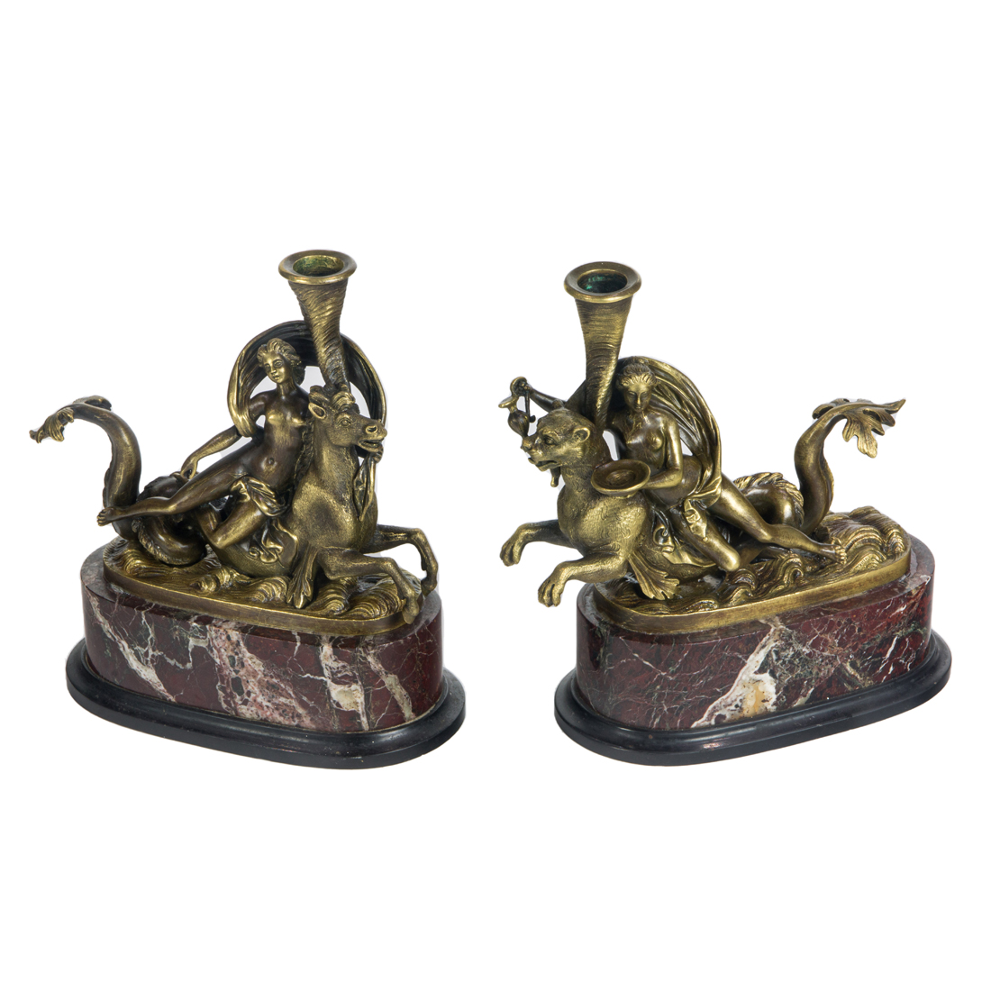 A PAIR OF GRAND TOUR STYLE BRONZE