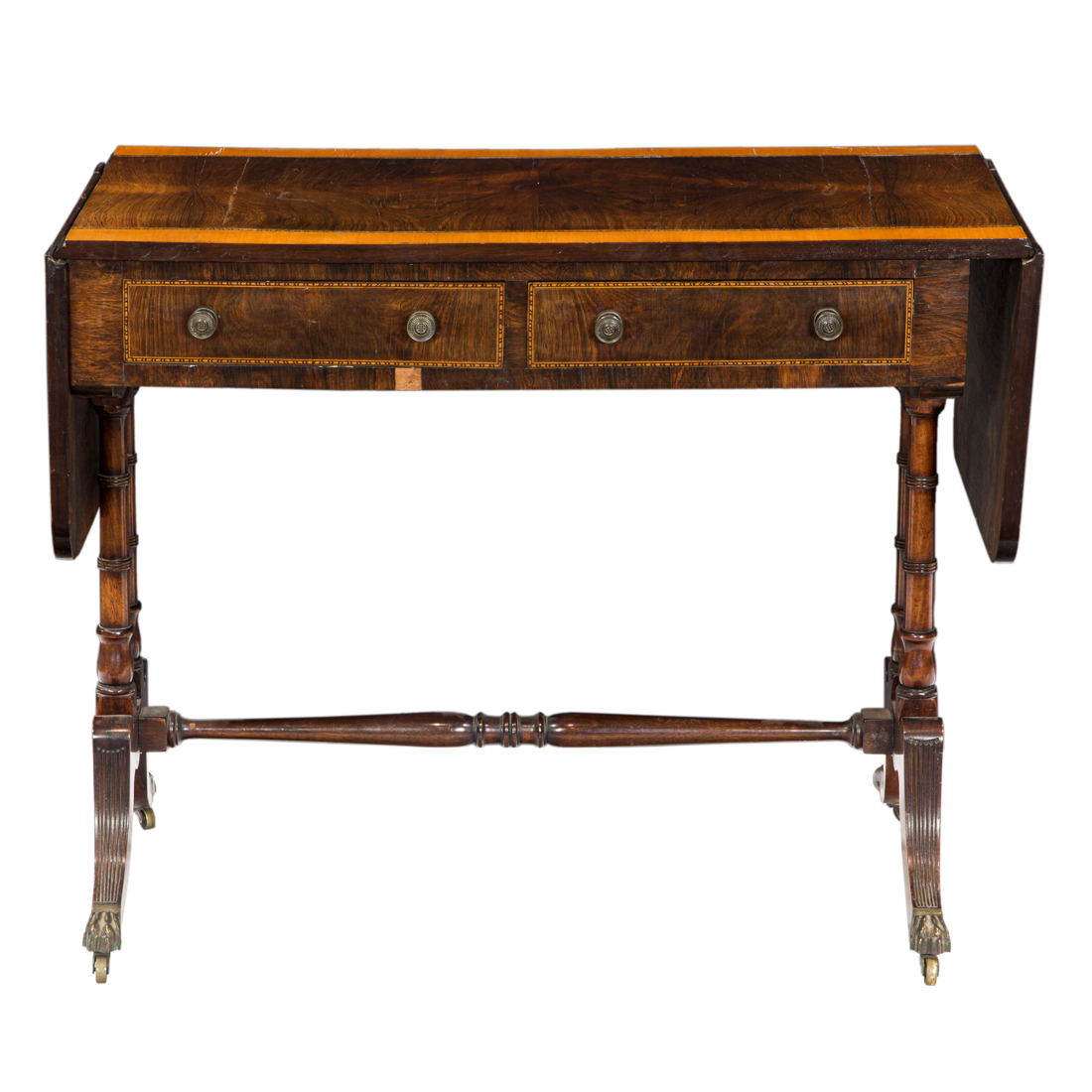 A REGENCY INLAID WORK TABLE CIRCA