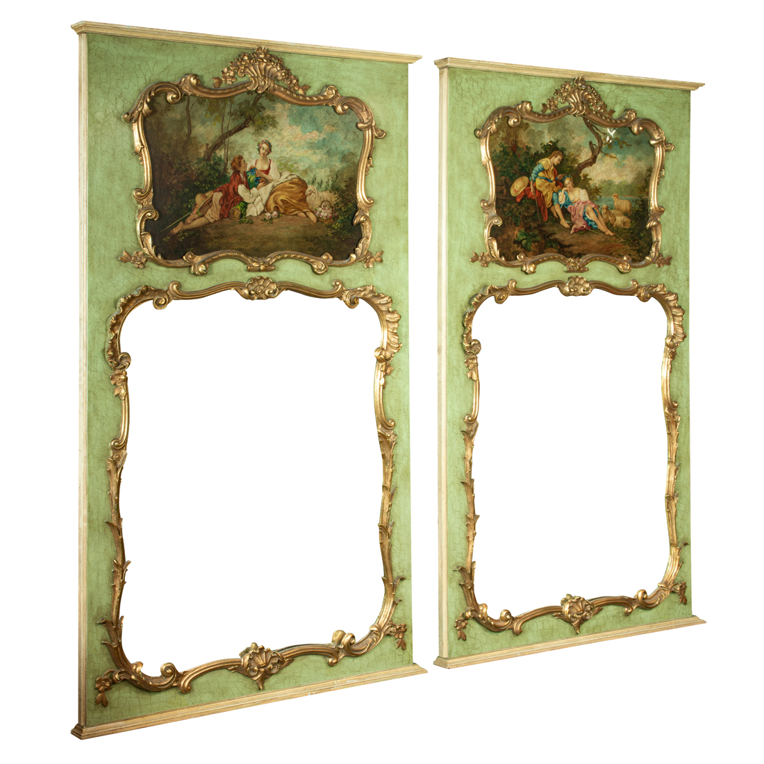 A PAIR OF FRENCH TRUMEAU MIRRORS 3a0f02