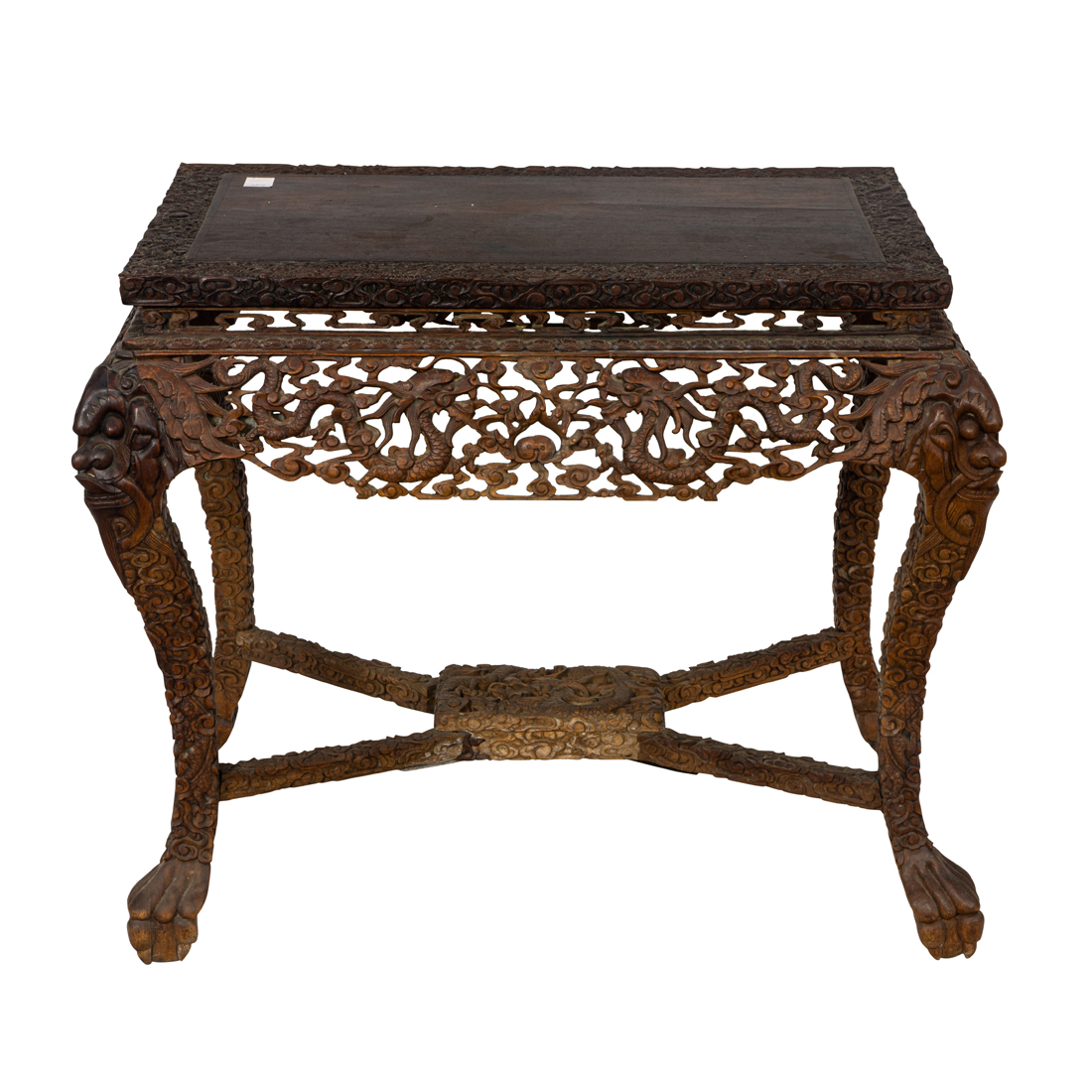 A CHINESE HARDWOOD SIDE TABLE WITH