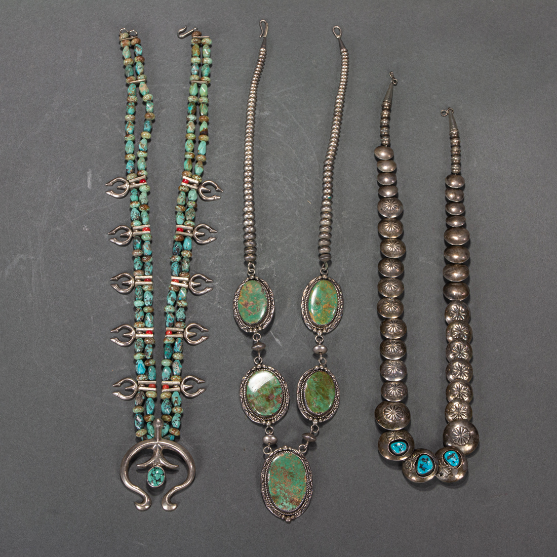 THREE NATIVE AMERICAN TURQUOISE