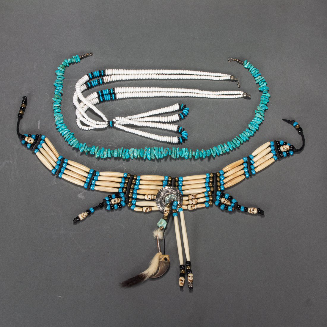 THREE NATIVE AMERICAN BEADED NECKLACES