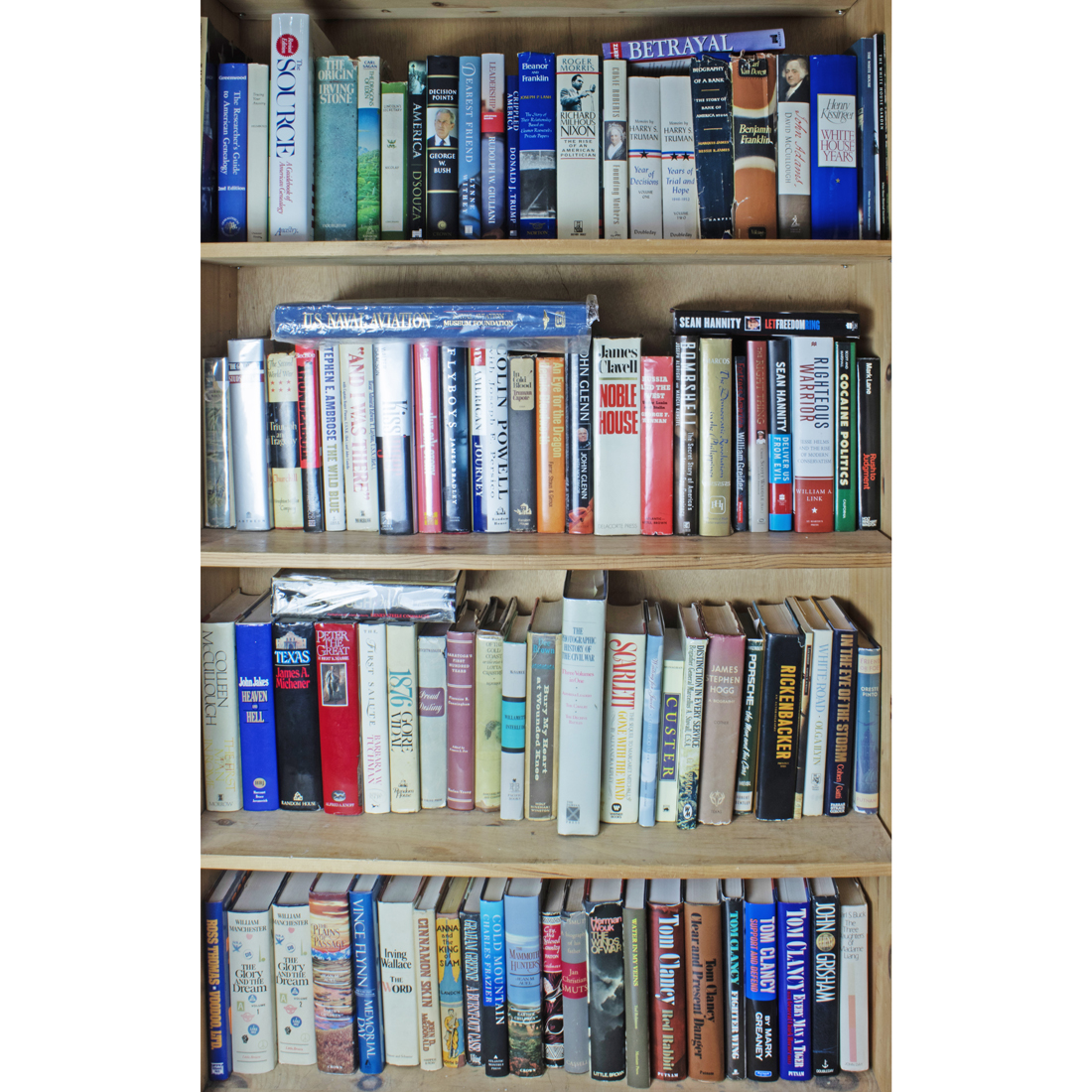 NINE SHELVES OF CONTEMPORARY BOOKS Nine