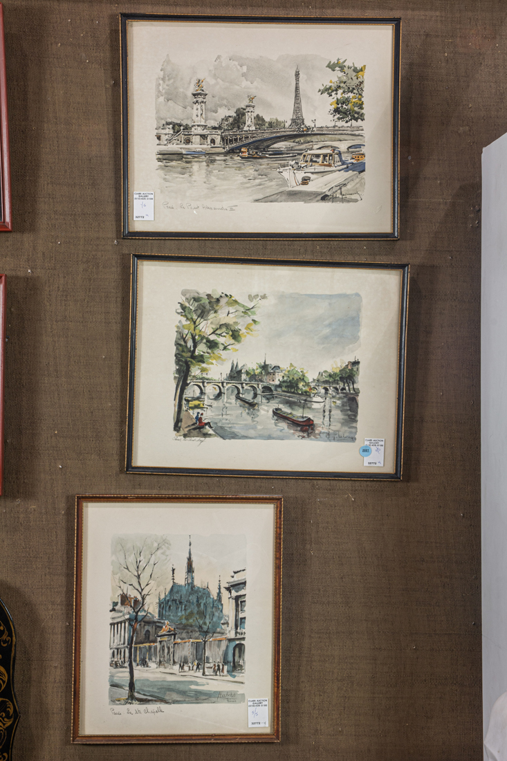 FOUR FRAMED PRINTS OF FRENCH STREET 3a0fc0