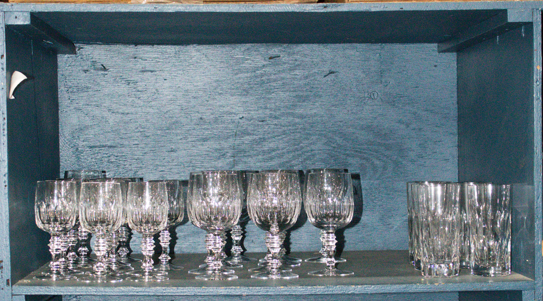 SUITE OF CUT GLASS STEMWARE, EACH