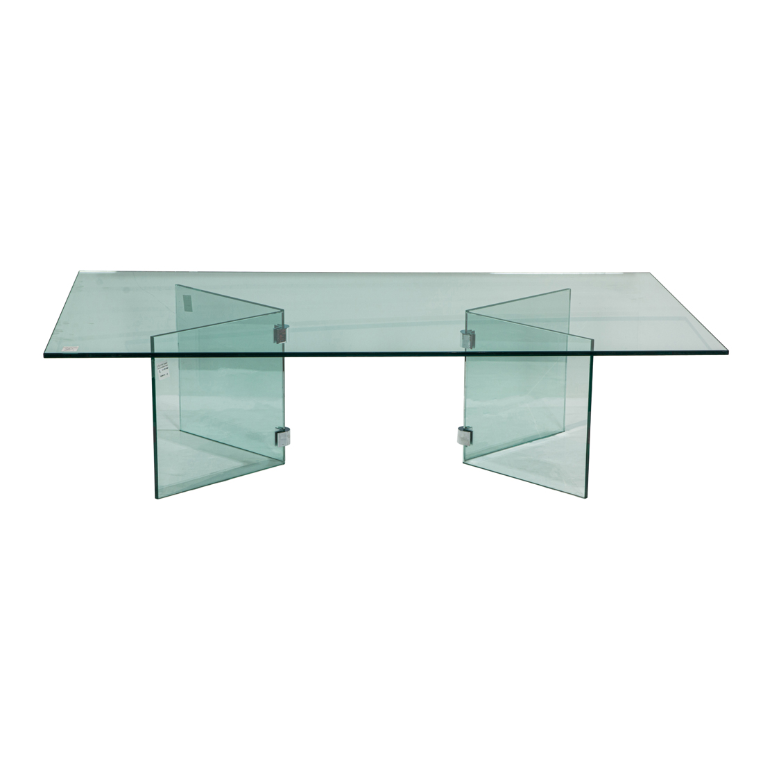 A PACE STYLE GLASS TOP COFFEE TABLE