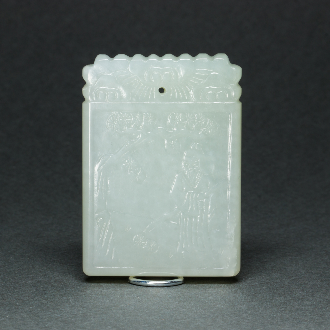 CHINESE WHITE JADE PENDANT PLAQUE 3a1010