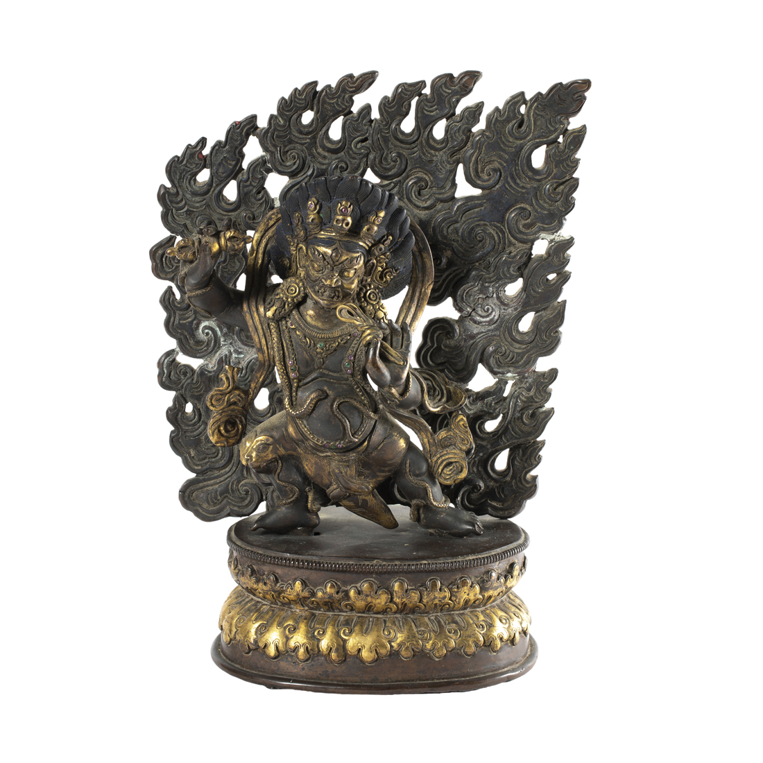 TIBETAN PARCEL GILT BRONZE FIGURE