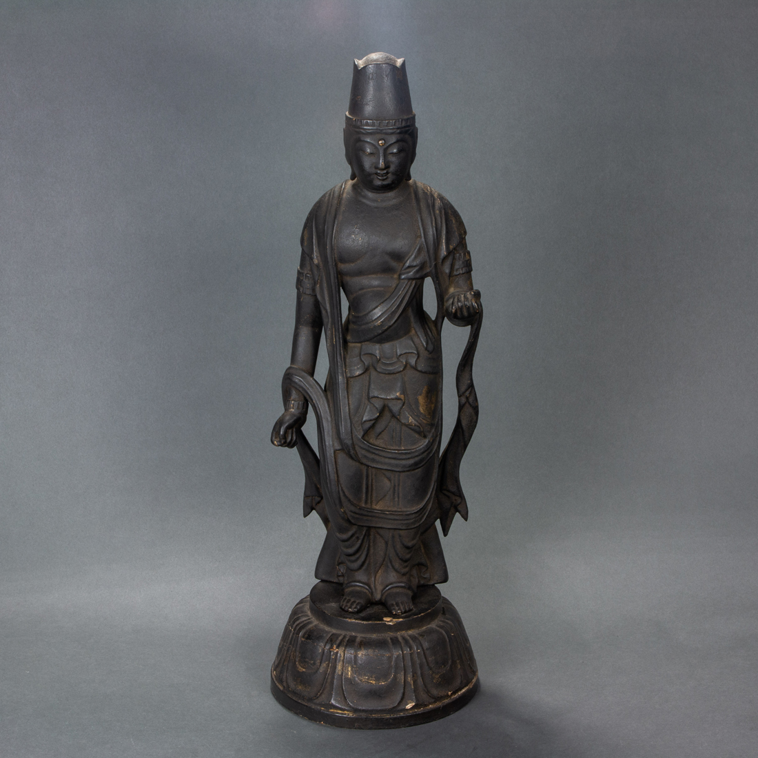 JAPANESE BLACK LACQUERED WOOD BUDDHIST 3a1083