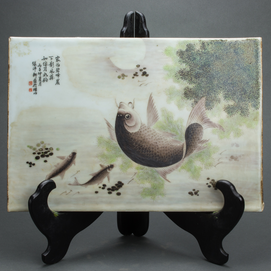CHINESE ENAMELED PORCELAIN PLAQUE 3a10c5
