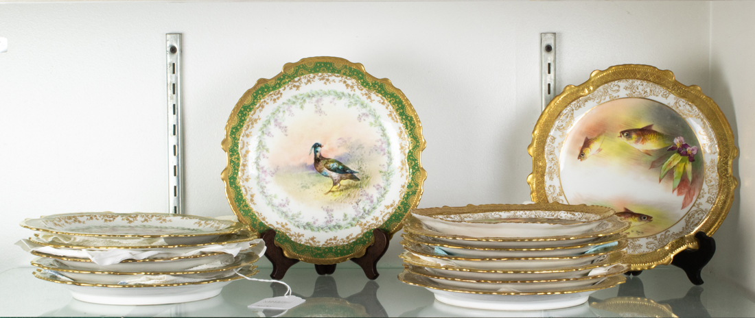 TWO SETS OF LIMOGES PORCELAIN GAME 3a10f4