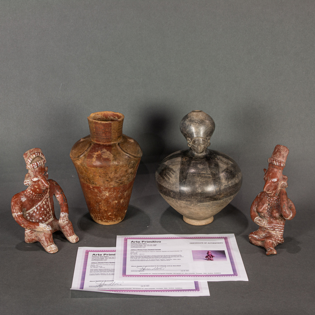 FOUR PRE COLUMBIAN POTTERY VASES 3a1119