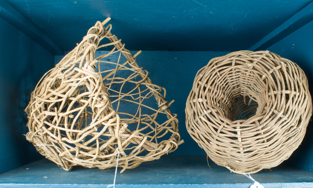 TWO FISHING BASKETS Two fishing baskets,