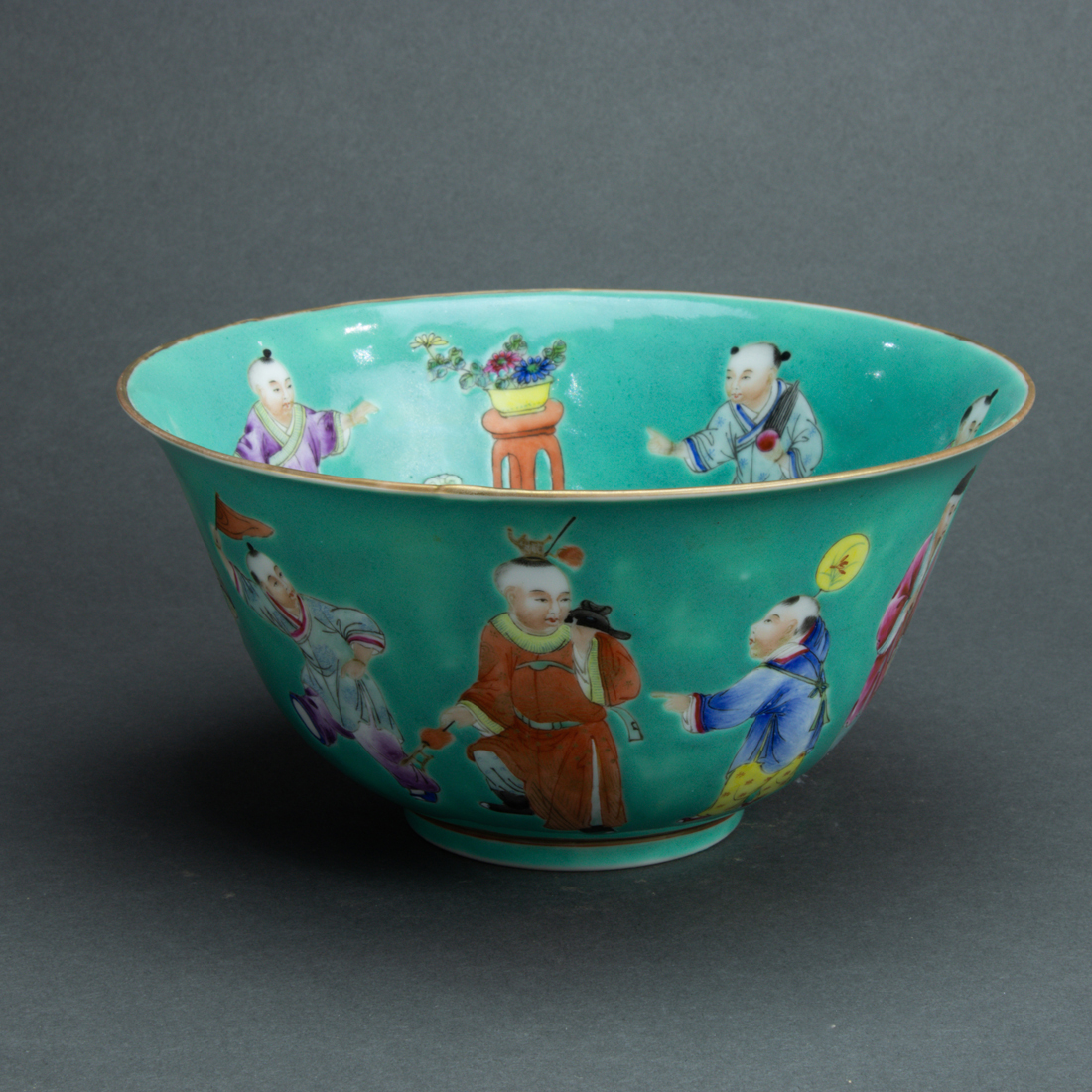 CHINESE FAMILLE ROSE 'BOYS' BOWL