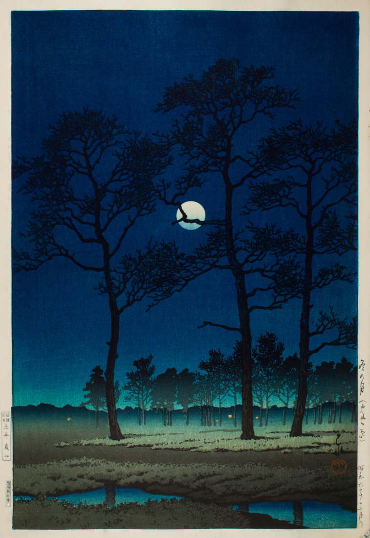 KAWASE HASUI WINTER MOON OVER 3a1217