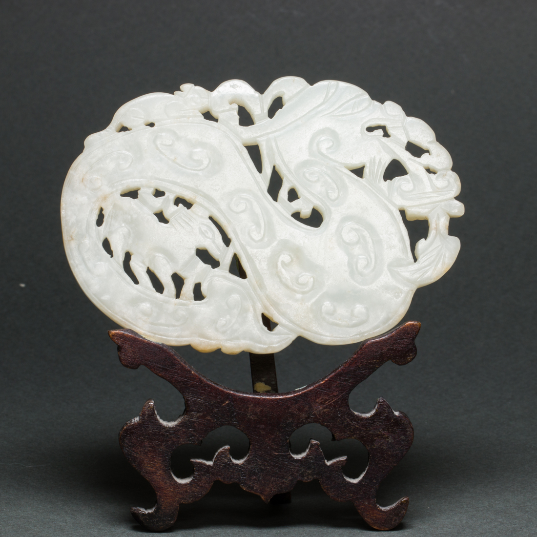 CHINESE WHITE JADE OPENWORK CHILONG  3a122e