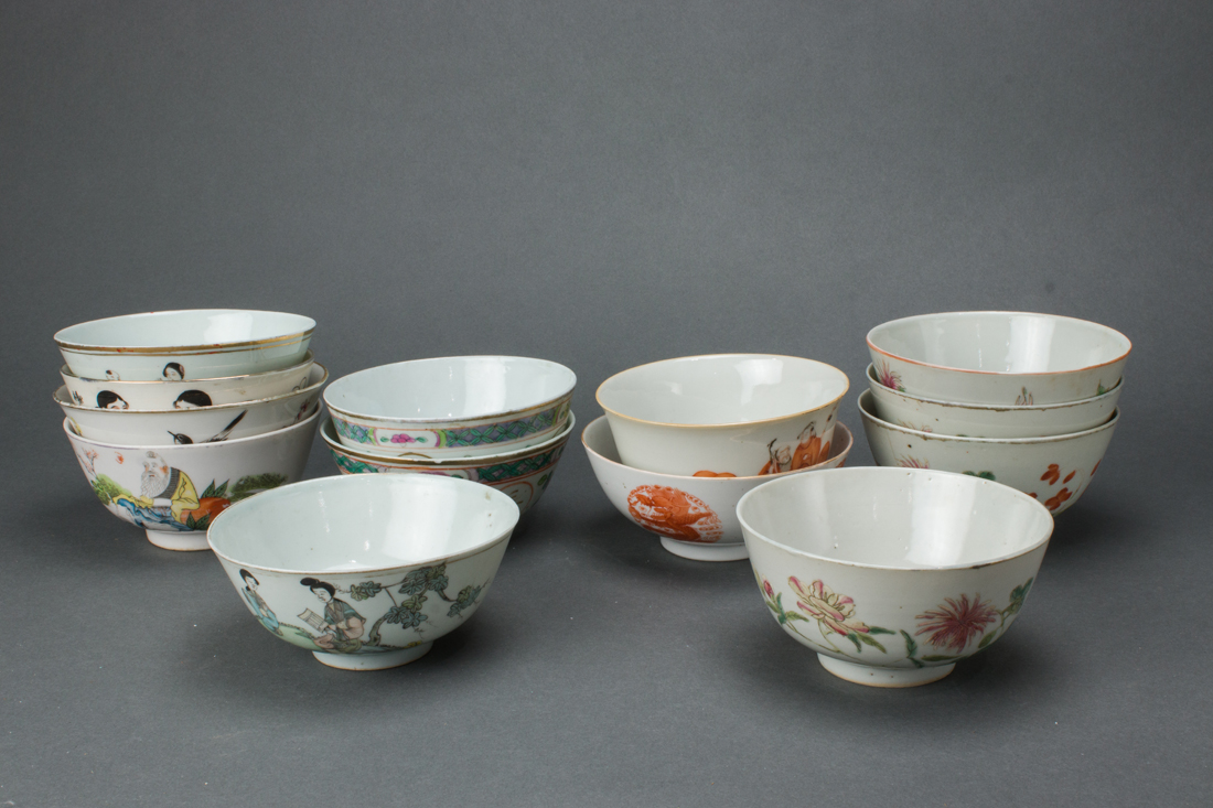  LOT OF 13 CHINESE ENAMELLED BOWLS 3a1251