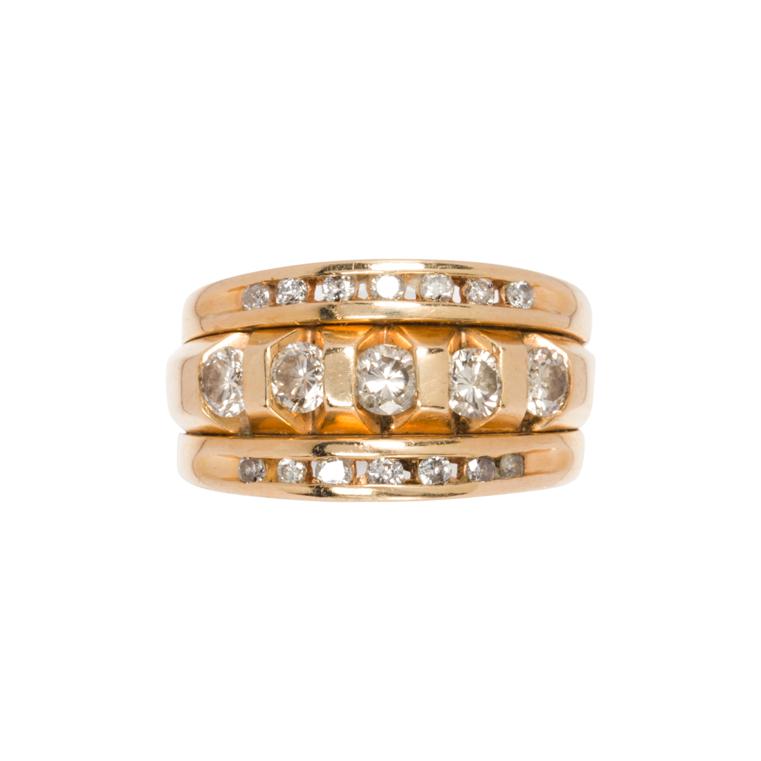 A DIAMOND AND FOURTEEN KARAT GOLD 3a126f