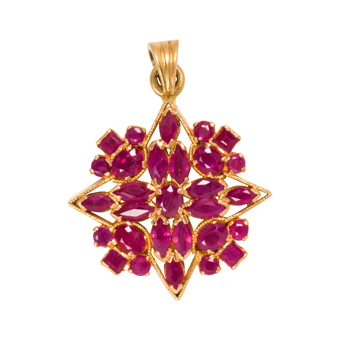 A RUBY AND TWENTY TWO KARAT GOLD 3a1276