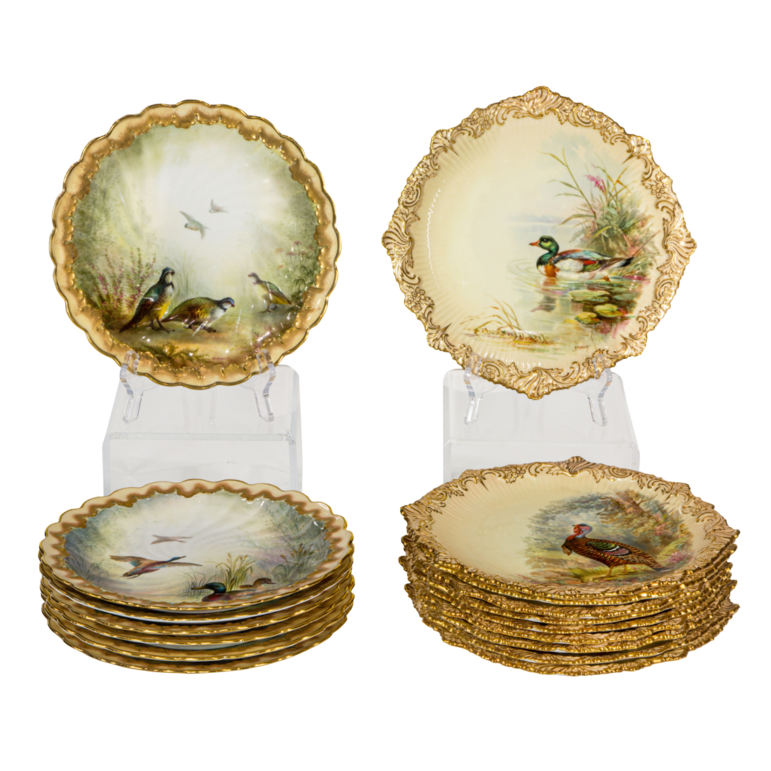 TWO SETS OF ENGLISH PORCELAIN TITLED 3a12ce