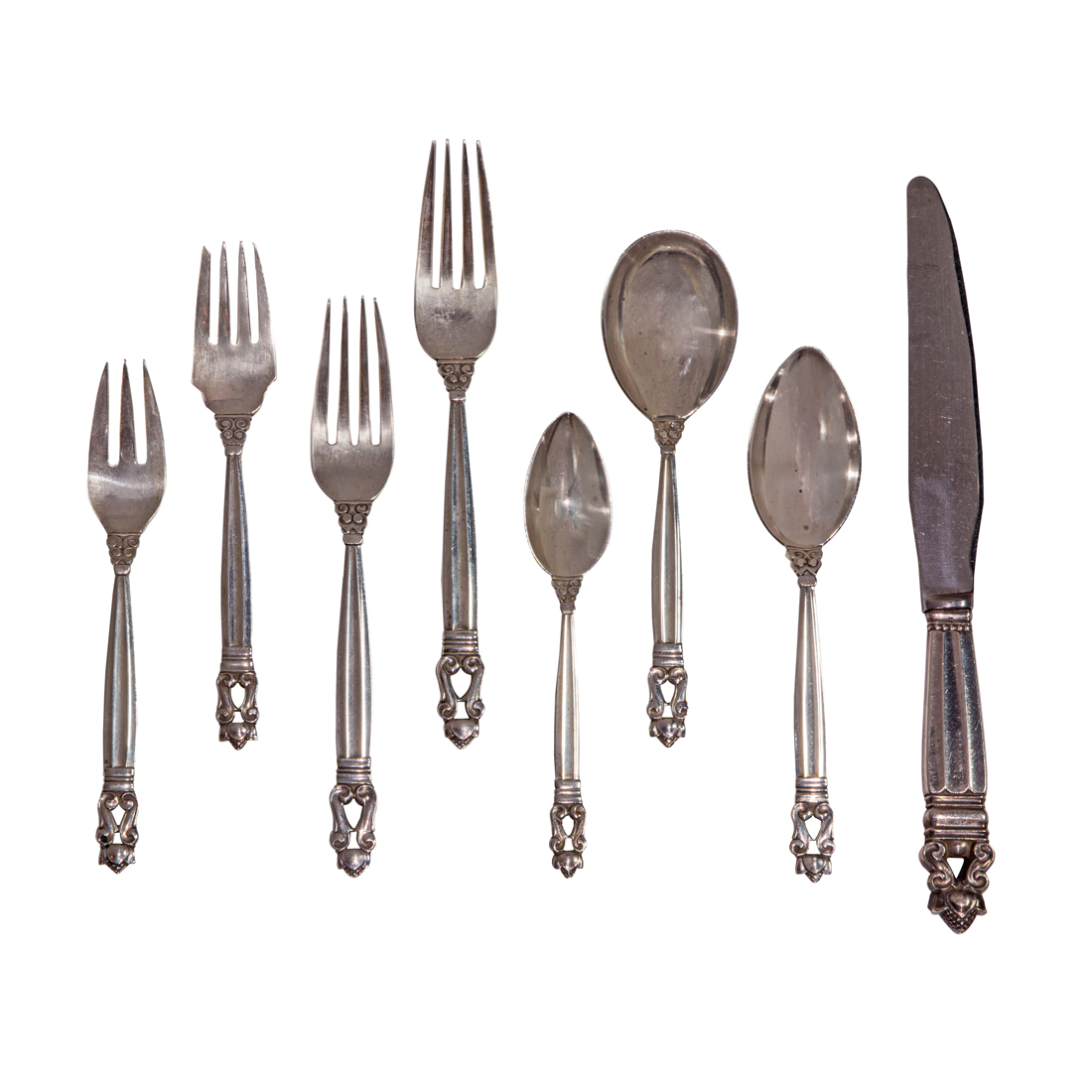 GEORG JENSEN, ACORN ASSEMBLED FLATWARE