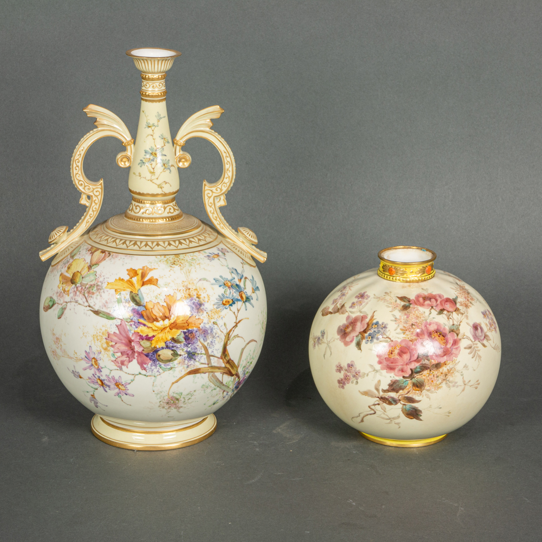 TWO ROYAL CROWN DERBY PORCELAIN