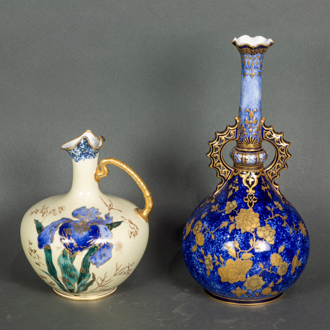 TWO ROYAL CROWN DERBY PORCELAIN VASES