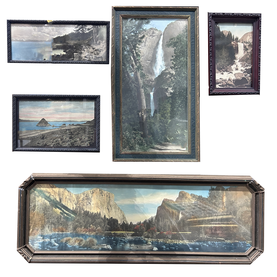 (LOT OF 5) EARLY FRAMED MOUNTAIN