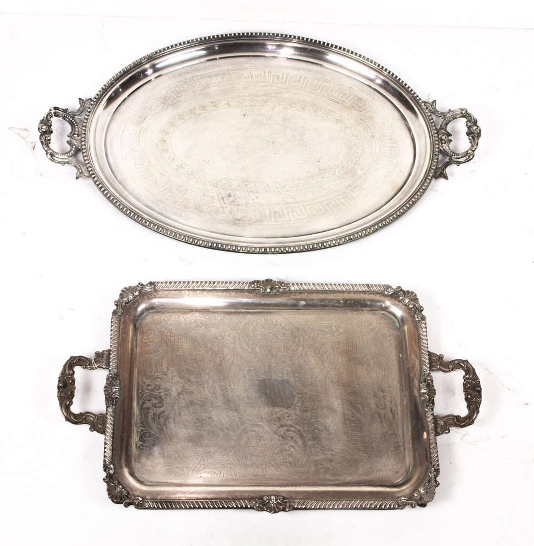  LOT OF 2 SILVER PLATE HANDLED 3a149a
