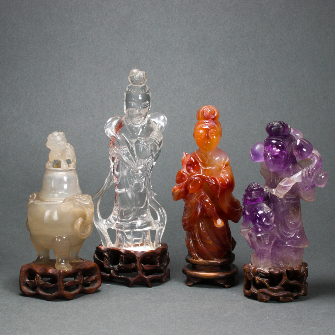 FOUR CHINESE HARDSTONE CARVINGS 3a14dd