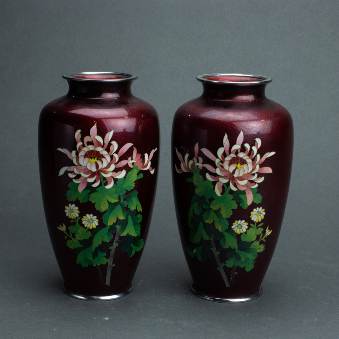 PAIR OF JAPANESE GINBARI VASES