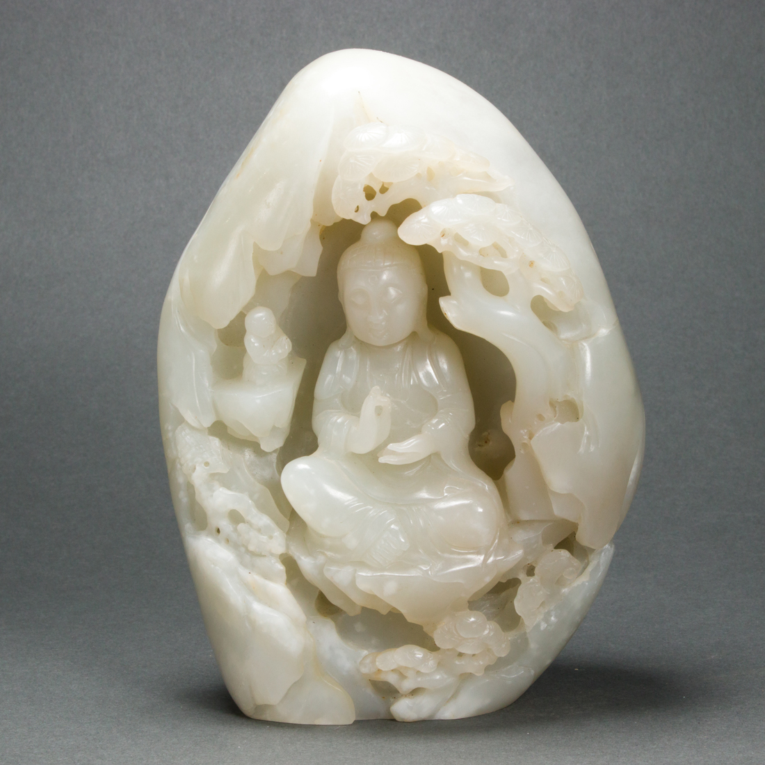 CHINESE WHITE JADE BOULDER CARVING 3a14df