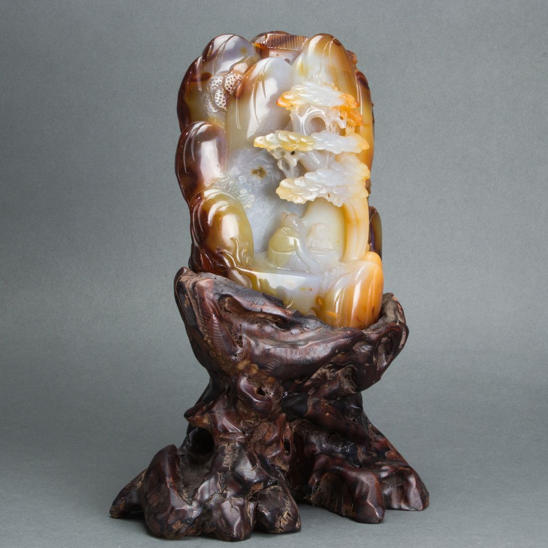 CHINESE AGATE BOULDER CARVING Chinese