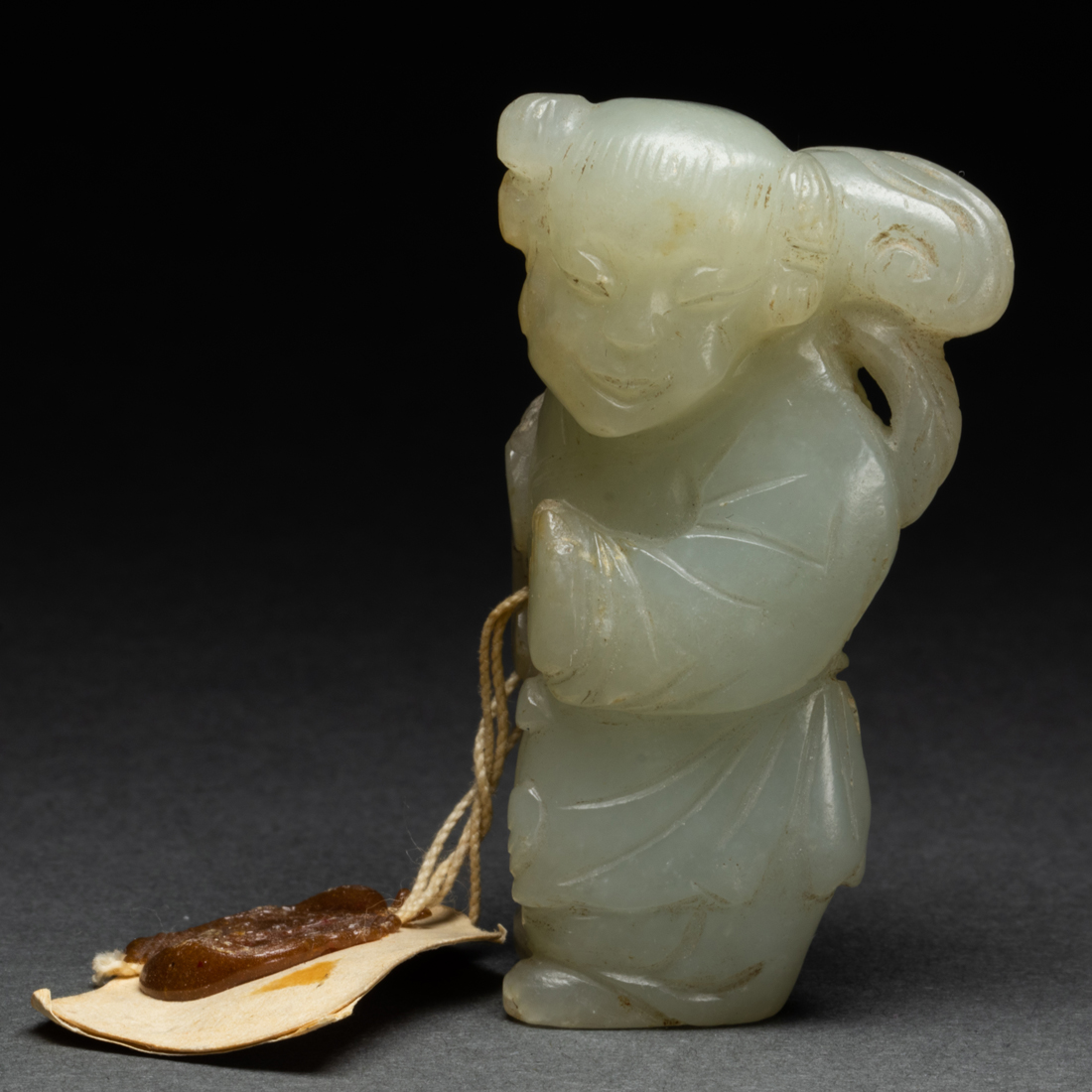 CHINESE JADE FIGURE OF A BOY Chinese 3a14fd