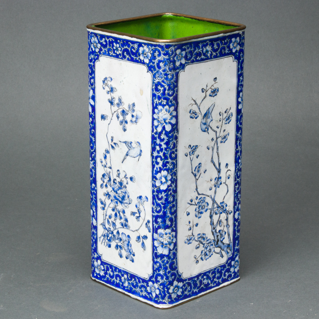 CHINESE PAINTED ENAMEL BRASS BRUSH