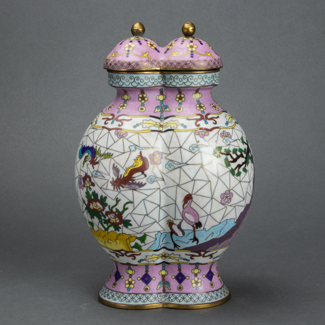 CHINESE CLOISONNE ENAMEL CONJOINED 3a1551